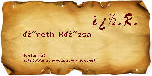 Éreth Rózsa névjegykártya